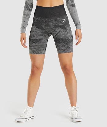 Szorty Damskie Gymshark Adapt Ombre Seamless Czarne | PL 2500LIS